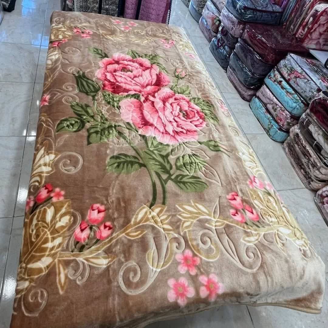 پتو زنبق دو نفره الوان و گلدار خرید عمده + فروش قیمت استثنایی