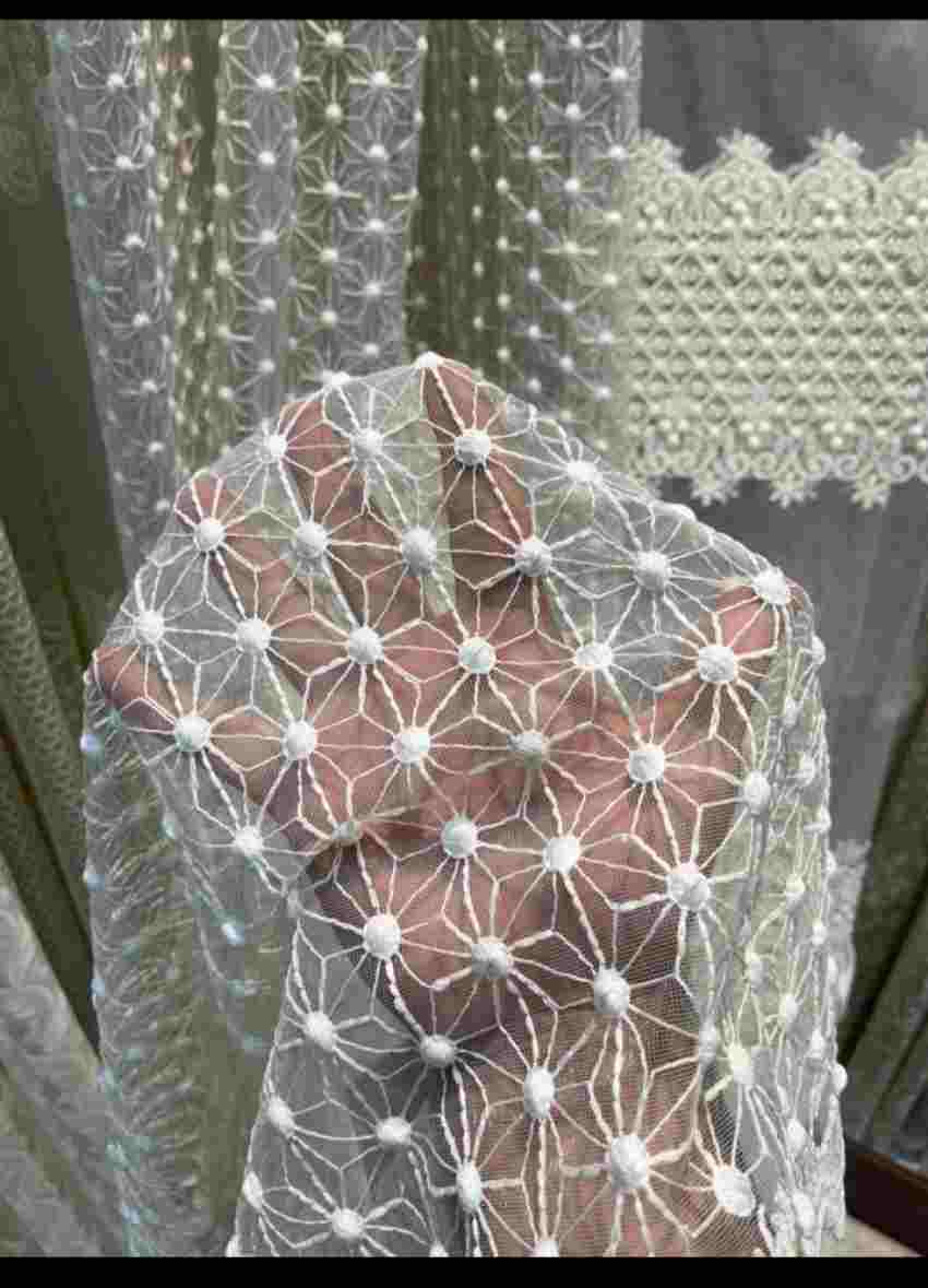 فروش عمده پارچه پرده ای تور صدفی