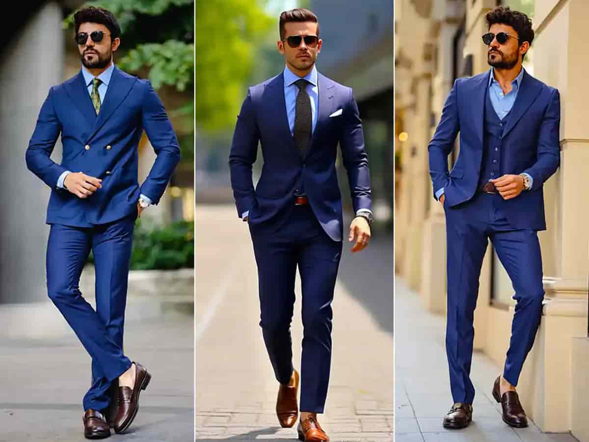 خرید و قیمت کت و شلوار سورمه ای + فروش صادراتی