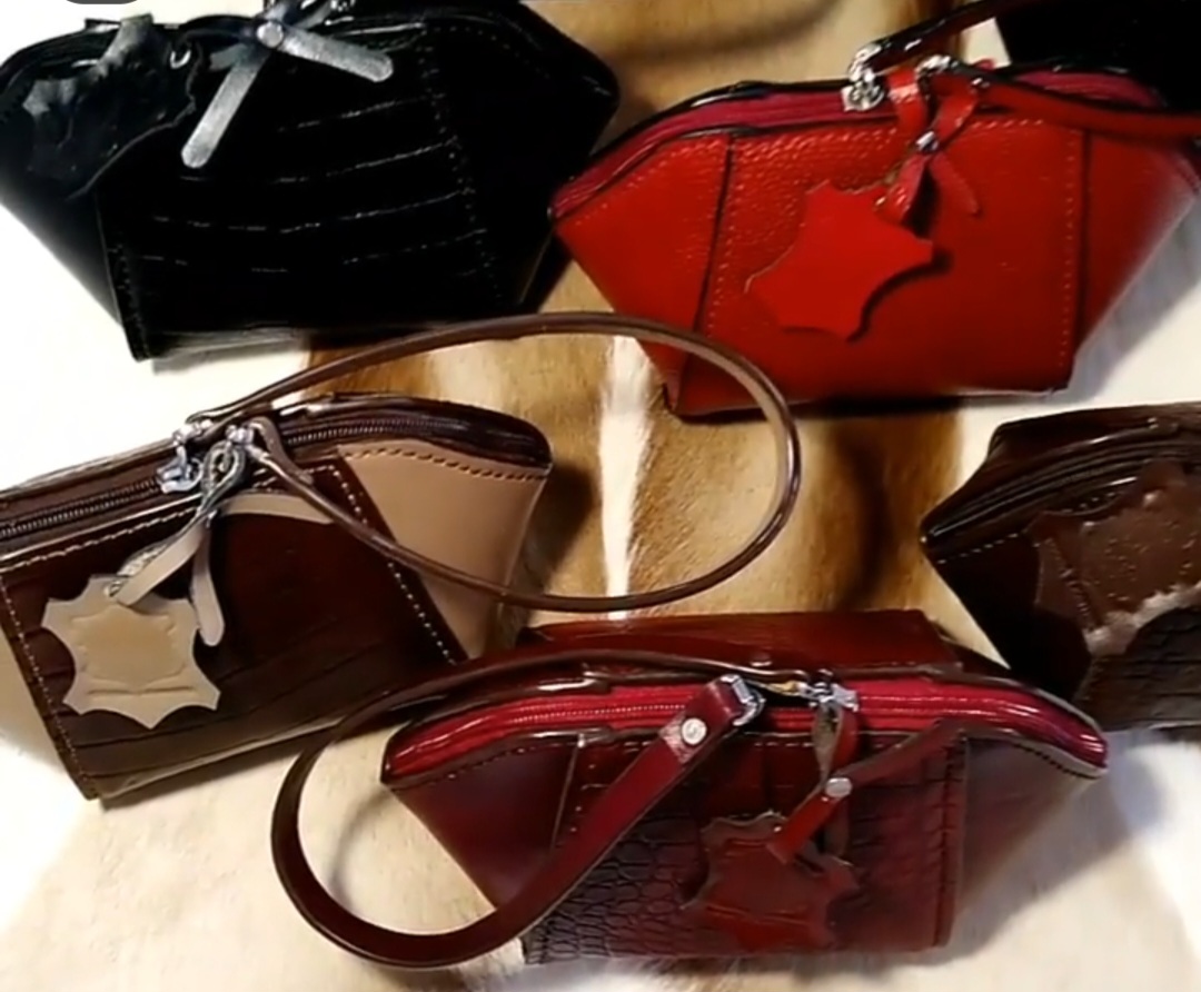 کیف مچی و آرایشی چرم دست دوز + خرید