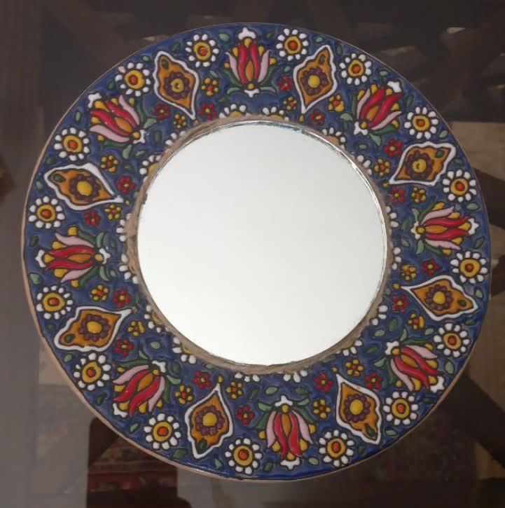 تصویر 1 از فروش آینه با قاب مینا کاری روی سفال