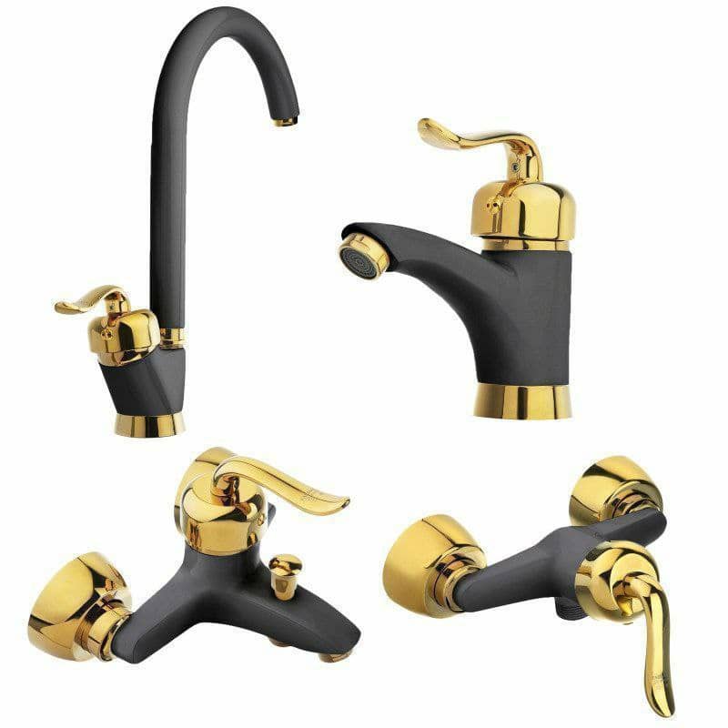 شیر آلات بهداشتی مشکی  طلایی