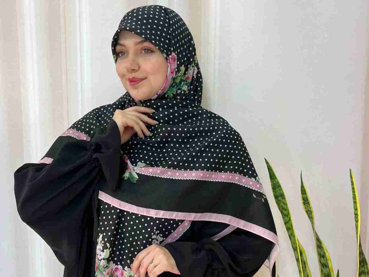 تصویر 5 از خرید روسری مشکی نخی طرح دار + قیمت پخش تولیدی