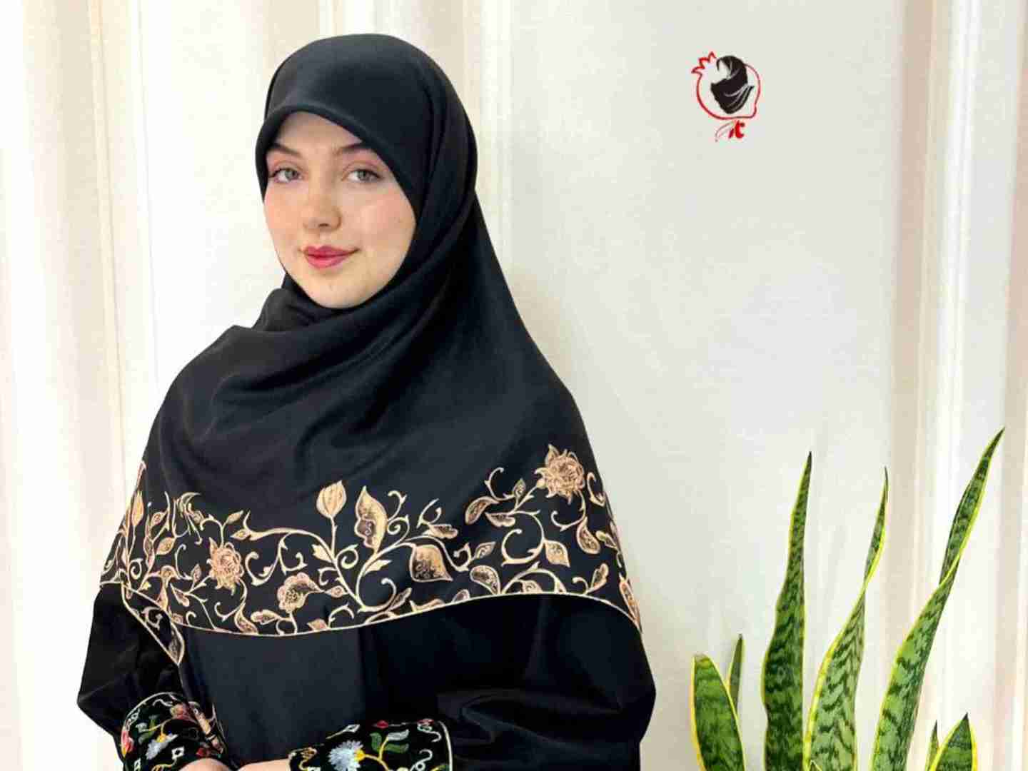 تصویر 1 از خرید روسری مشکی نخی طرح دار + قیمت پخش تولیدی