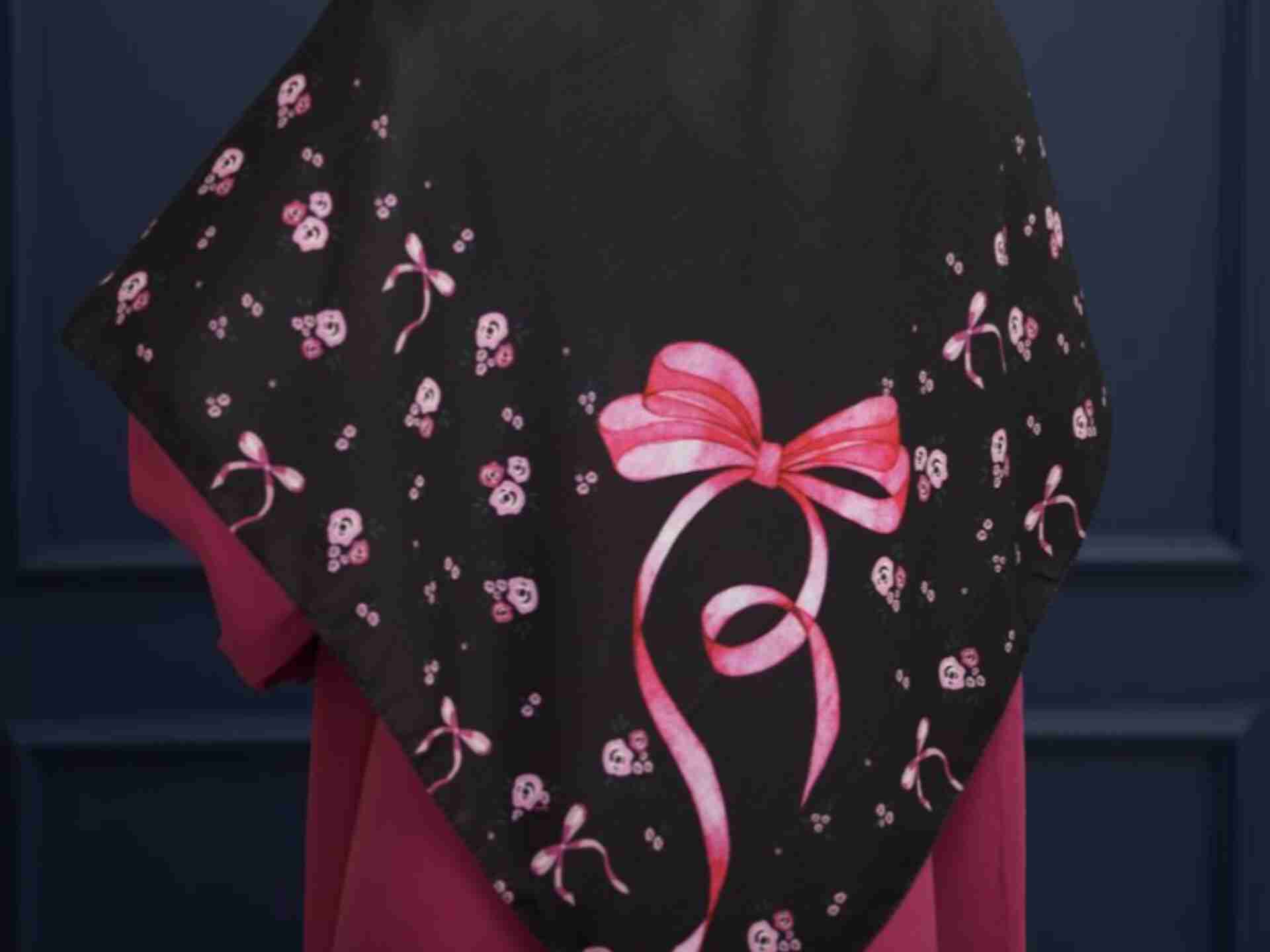 تصویر 3 از قیمت خرید عمده روسری نخی مشکی طرحدار + فروش ویژه