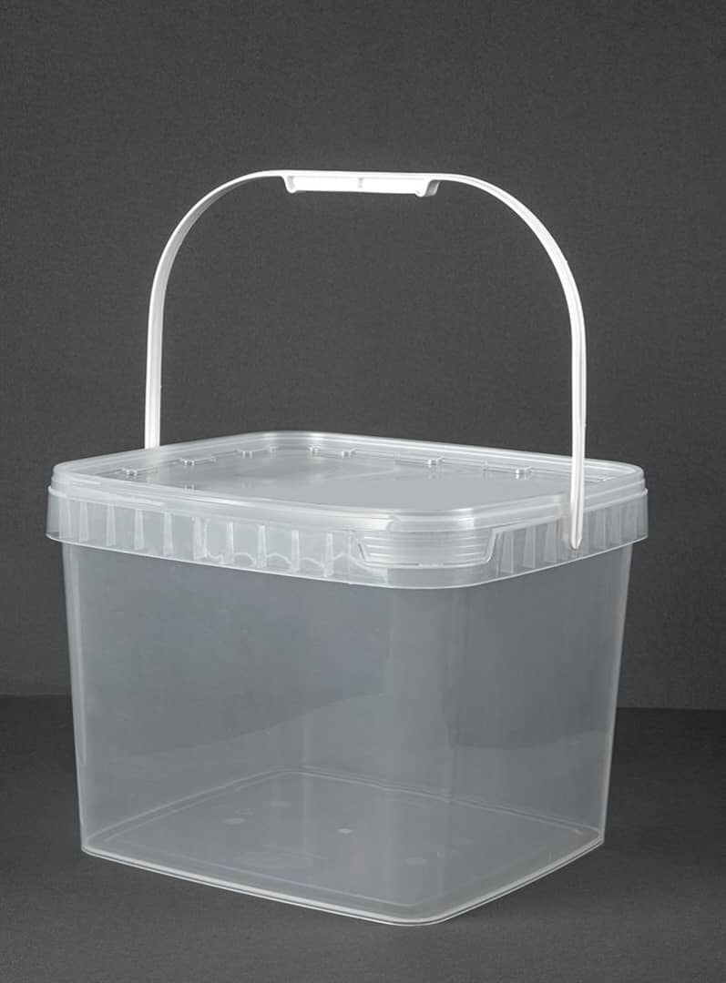 بهترین قیمت سطل ۱۰ لیتری شفاف چهار گوش