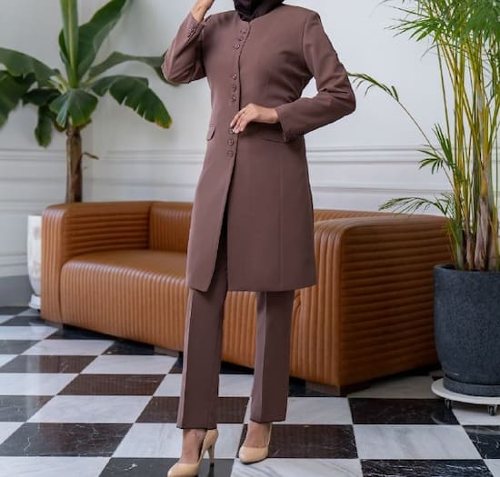 تصویر 1 از قیمت خرید مانتو اداری قهوه ایی + فروش ویژه