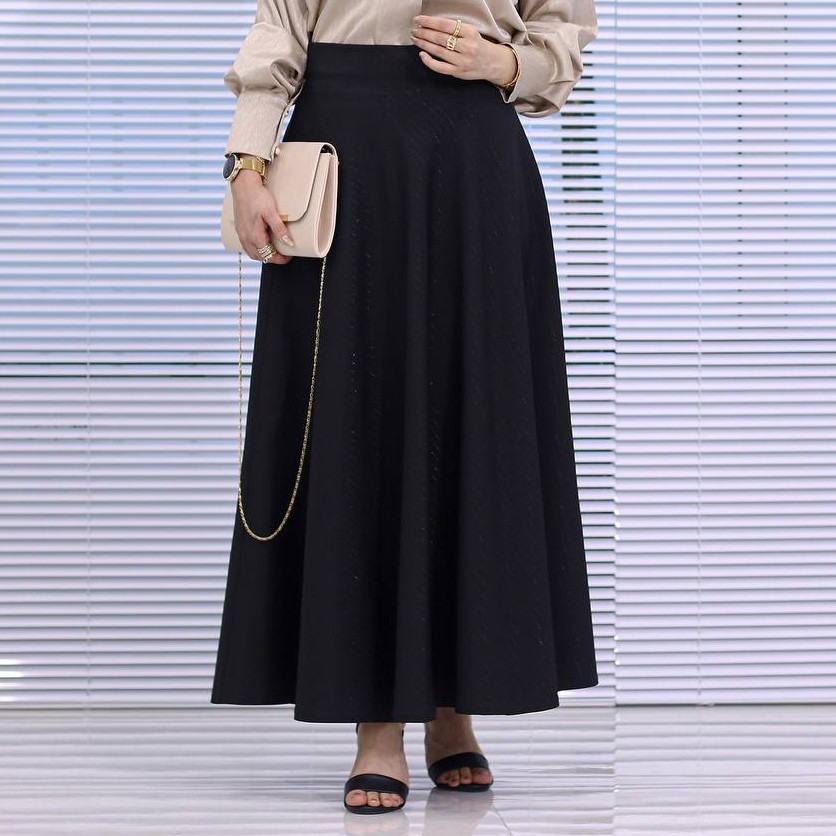 تصویر 4 از قیمت عمده دامن کلوش بلند مشکی