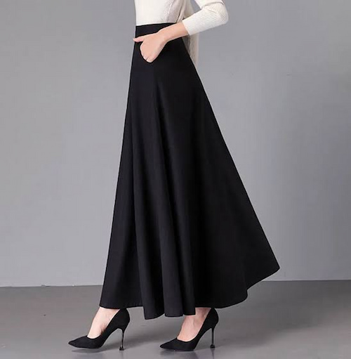 قیمت عمده دامن کلوش بلند مشکی