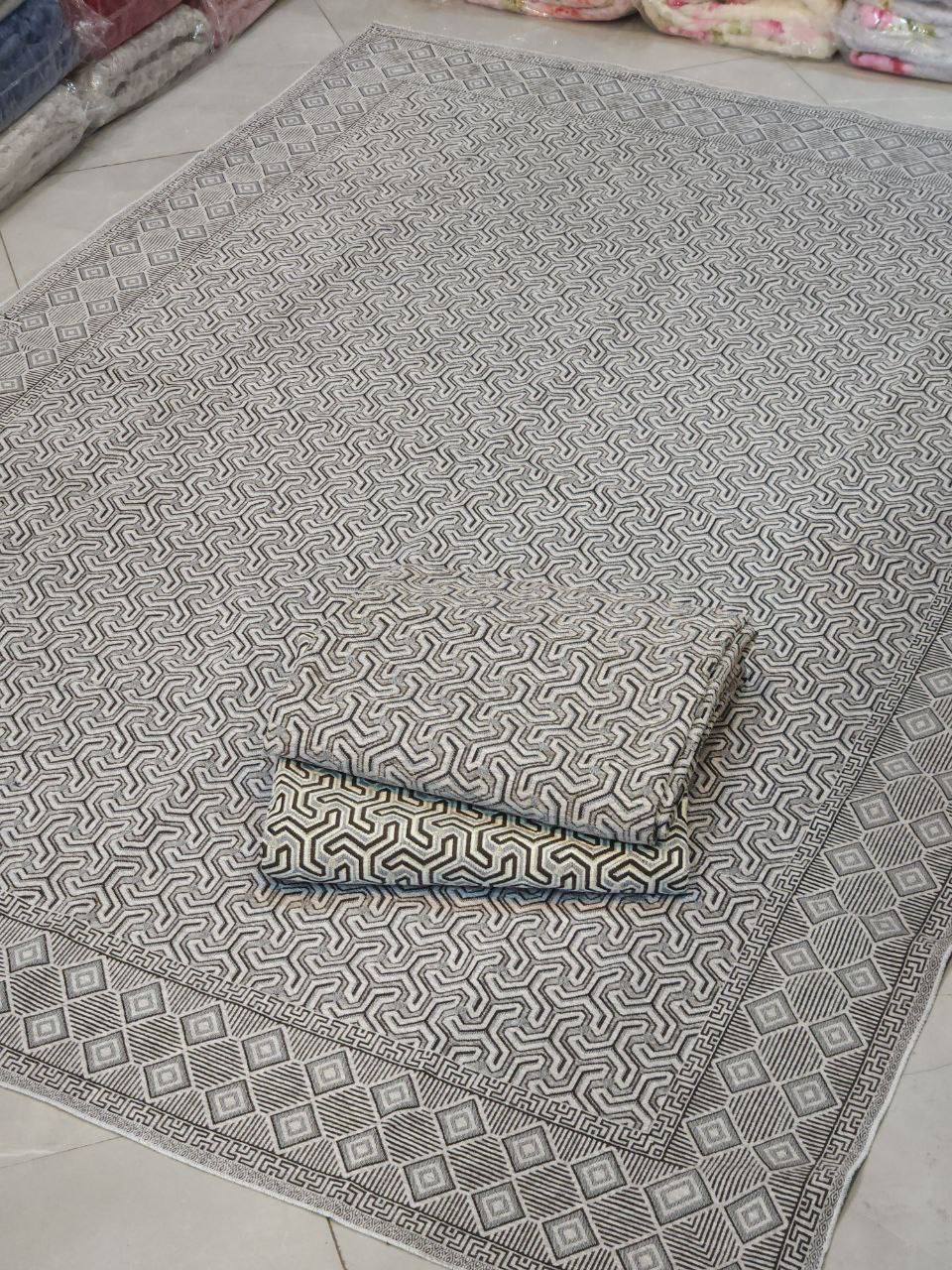 خرید مستقیم از کارخانه + عمده ارزان روفرشی مخمل دورو مدل G گلباف یزد 6 متری