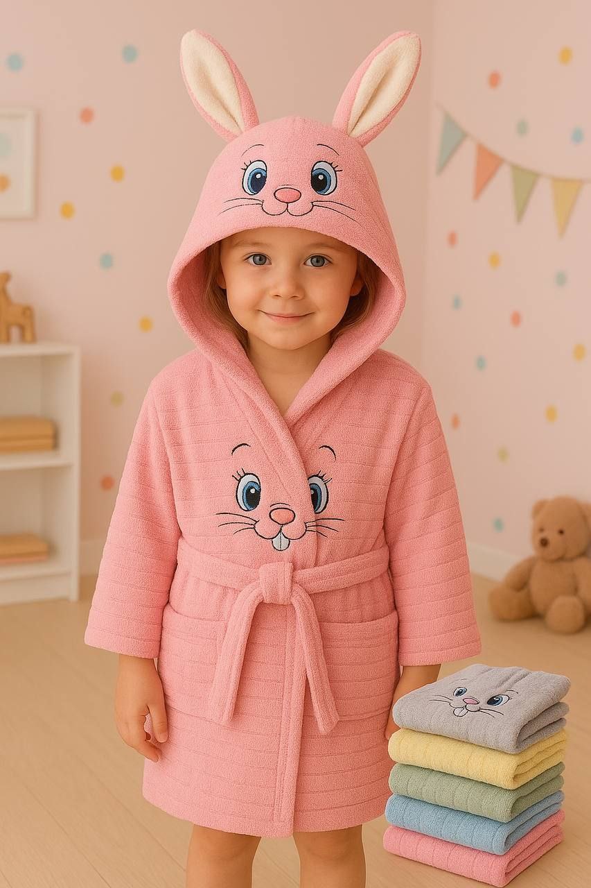 قیمت خرید عمده حوله تن پوش بچه گانه طرح خرگوشی