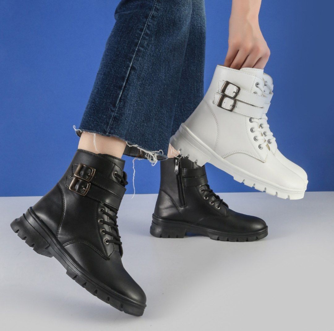 نیم بوت سگک دار بغل زیپ