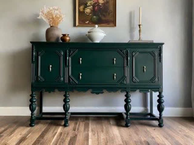 تصویر 2 از خرید کنسول چوبی کلاسیک سبز