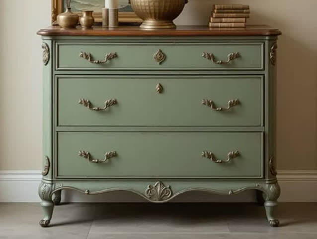 فروش آینه کنسول چوبی جدید سبز