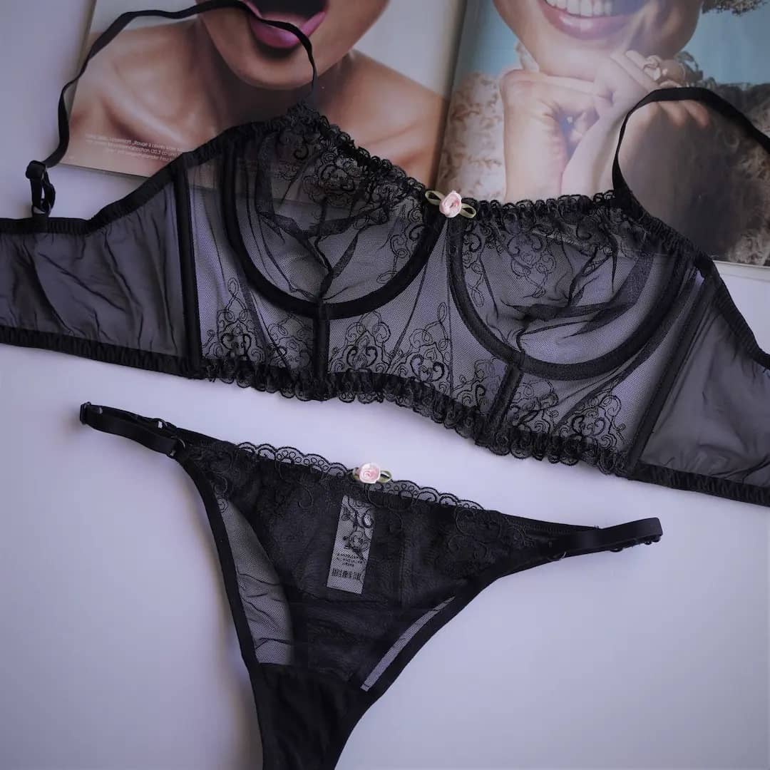 قیمت لباس زیر ست دو تکه توری