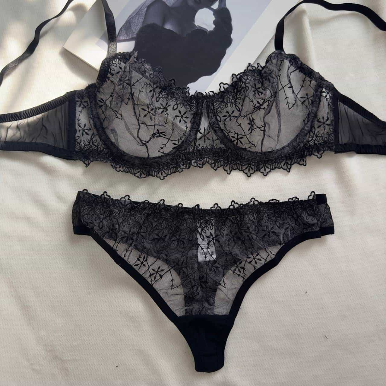 تصویر 3 از قیمت لباس زیر ست دو تکه توری