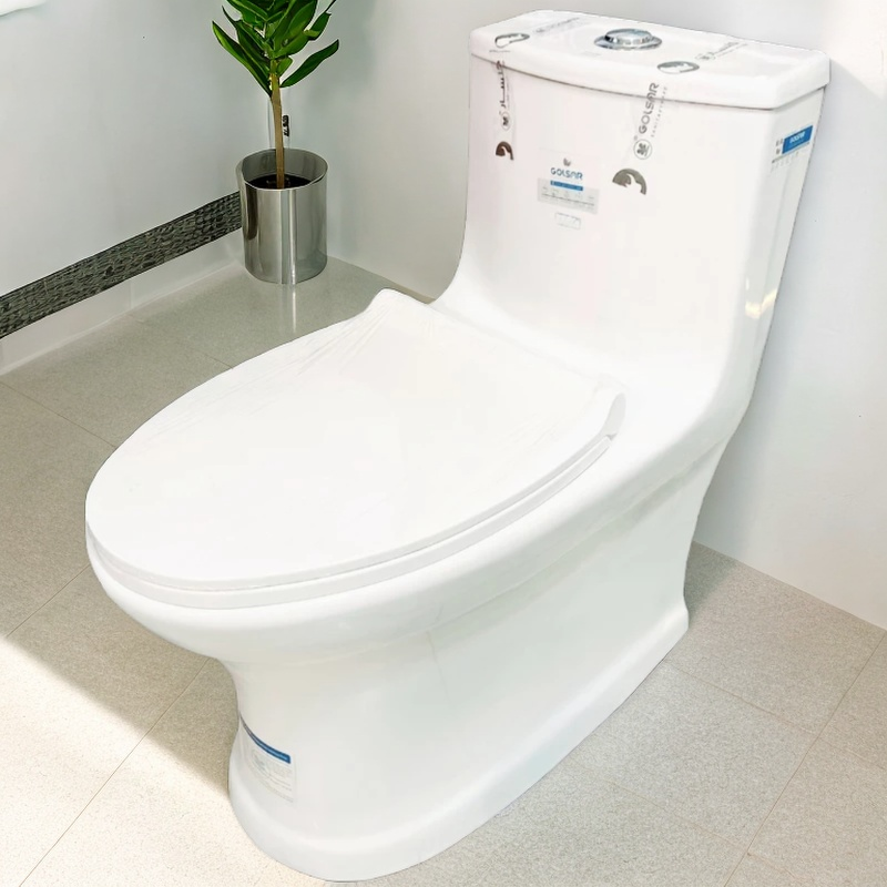 تصویر 4 از توالت فرنگی پایه دار یک تکه با مزایای بهداشتی ریم لس