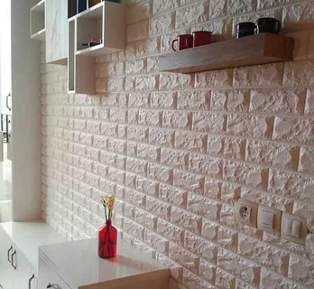 دیوار پوش چسبی طرح سنگ مناسب آشپز خانه