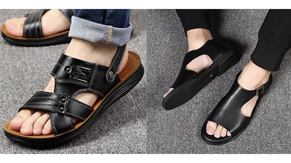 تصویر 2 از صندل مردانه چرمی با دوخت ظریف و استایل خاص تابستانی