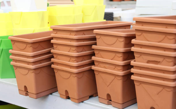 گلدان پلاستیکی جعبه‌ ای سبزی‌ کاری بالکن یا حیاط