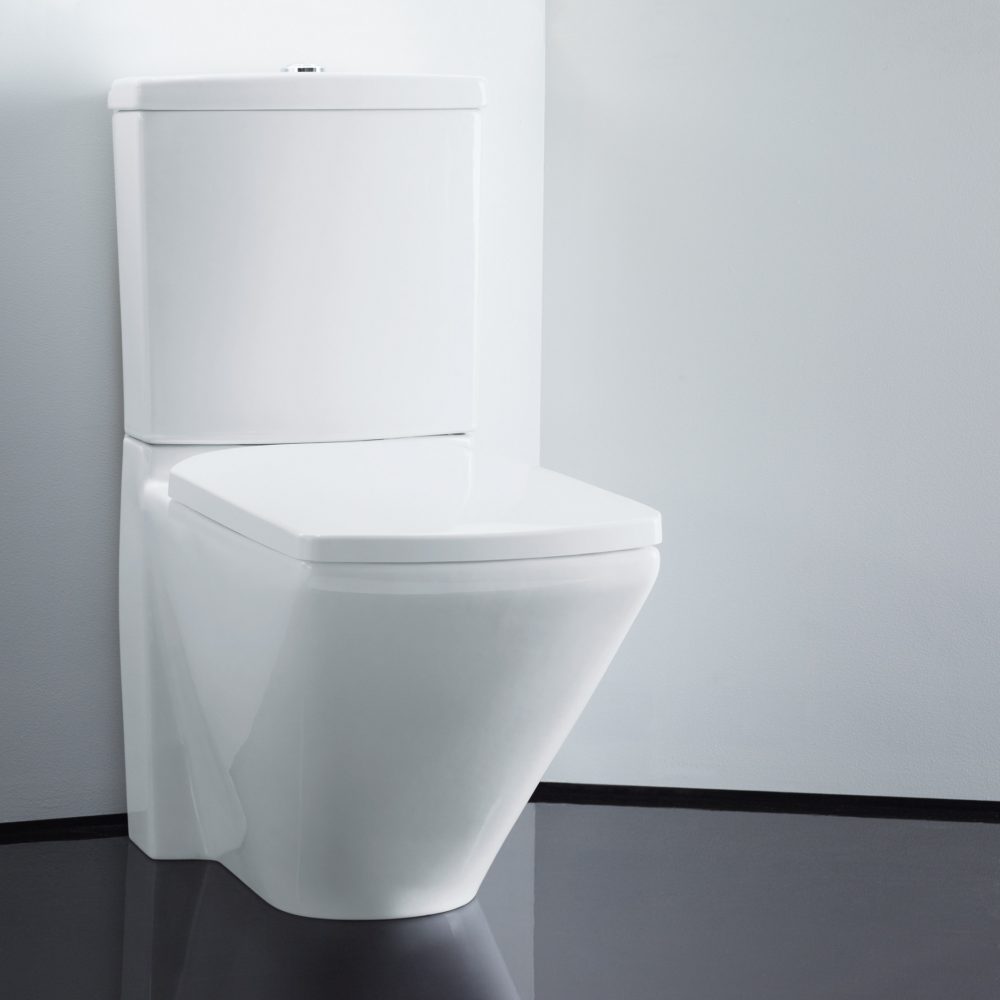 تصویر 2 از توالت فرنگی پایه دارای مخزن دوزمانه با دکمه فشاری