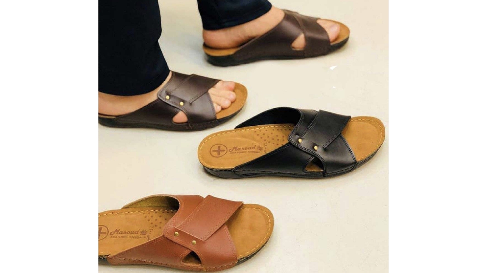 صندل مردانه شیک با طراحی ایتالیایی و دوخت ظریف