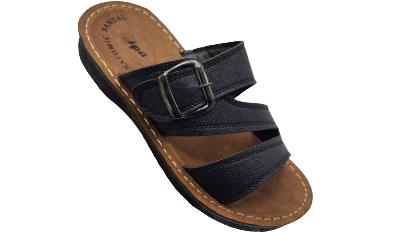 تصویر 5 از صندل مردانه چرم طبیعی با کفی نرم و تنفس‌ پذیر