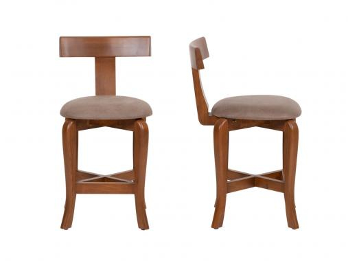 صندلی چوبی کافه با رنگ طبیعی و بافت یکدست