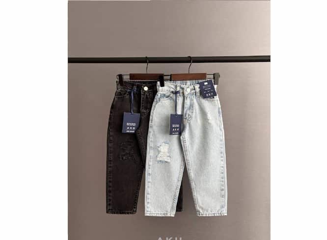 شلوار جین مام استایل مردانه + مقاومت بالا