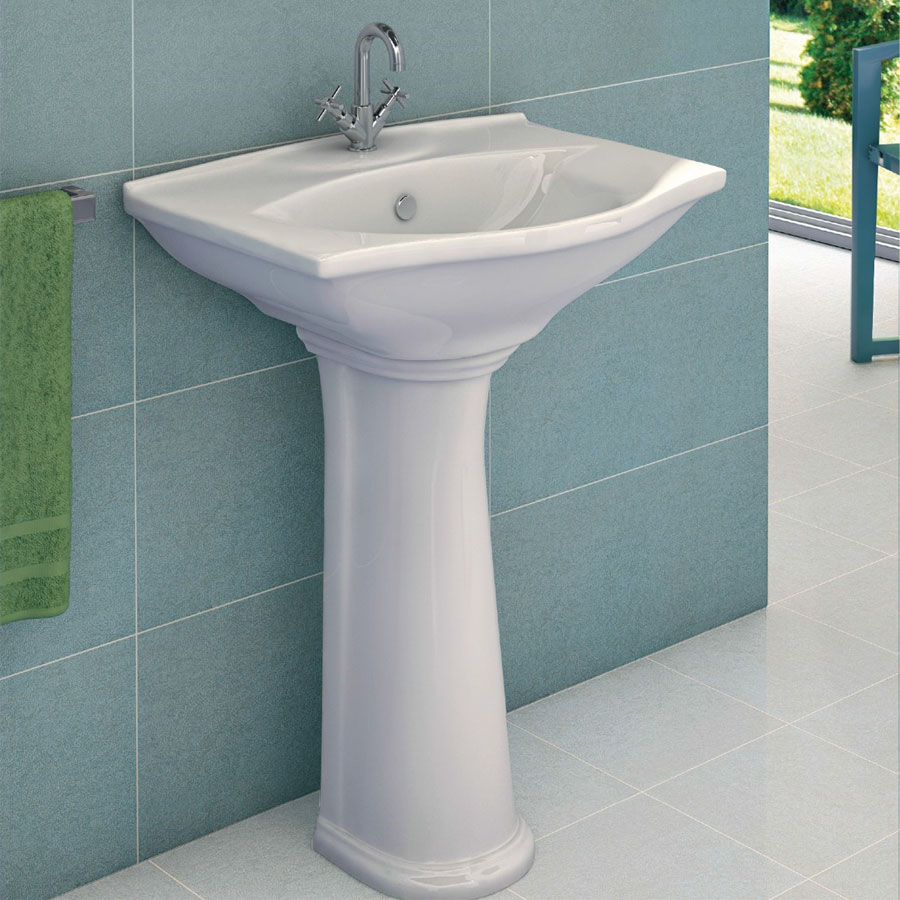 تصویر 1 از روشویی پایه دار سفید و لوکس عمده