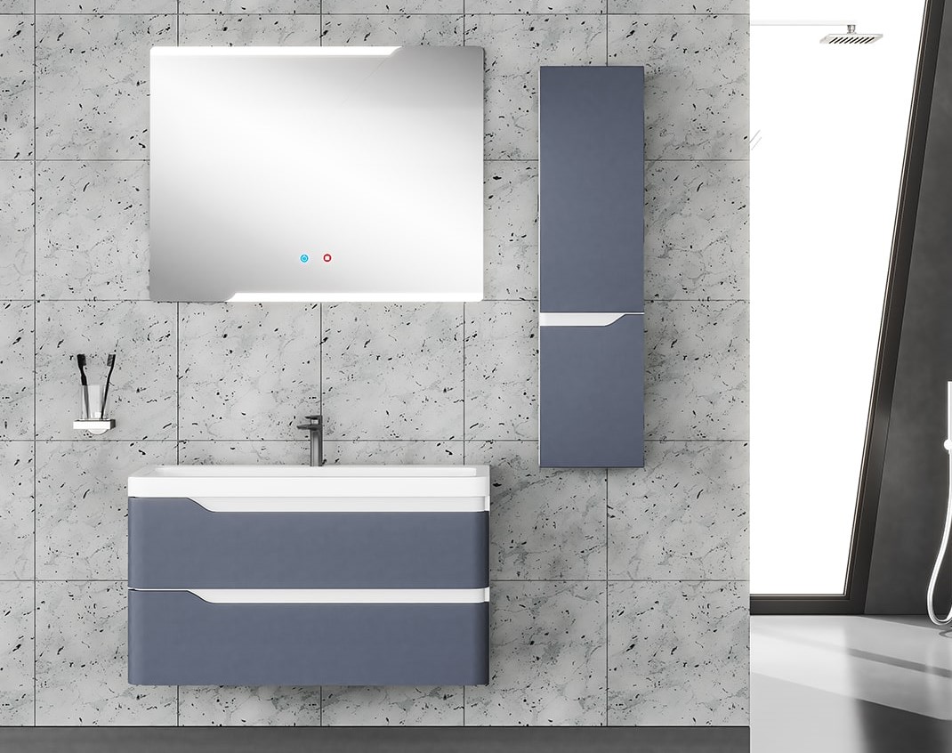 تصویر 1 از روشویی کابینتی با طراحی مینیمال و دستگیره‌ های مخفی