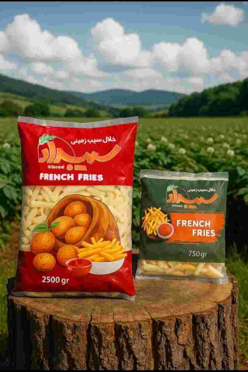 سیب زمینی خلالی آماده سیب راد + فروش عمده قیمت درب کارخانه