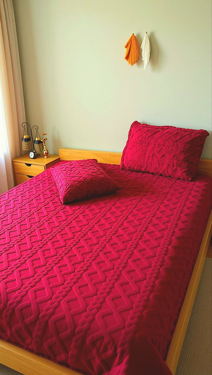 خرید به صرفه و عمده و پرفروش روتختی مخمل گیس بافت تک‌ نفره