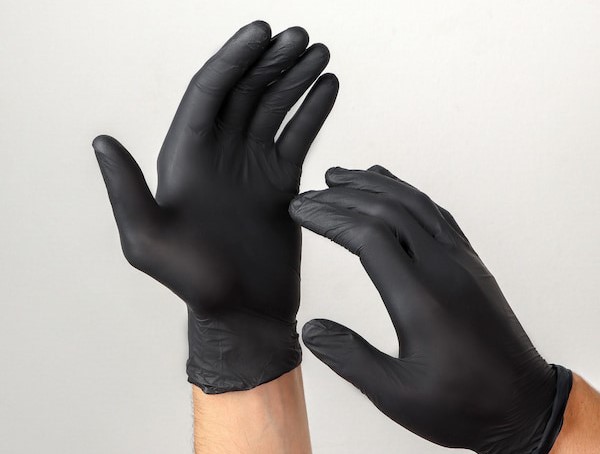 تصویر 1 از دستکش لاتکس مشکی مقاوم و حرفه‌ای برای کارهای صنعتی و پزشکی