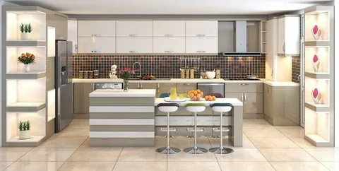 سرامیک پرسلان کف آشپزخانه با طرح مدرن و جذاب