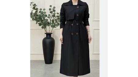 تصویر 5 از مانتو حجاب پاییزه یقه ایستاده جیب دار