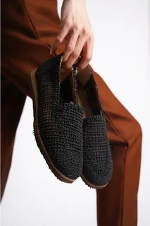 تصویر 5 از گیوه مردانه مشکی ساده کلاسیک