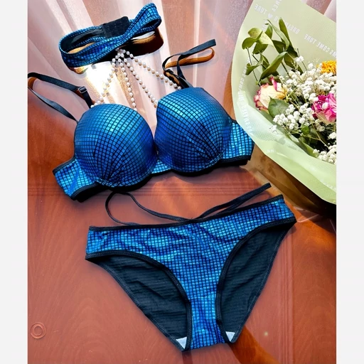 ست شورت و سوتین اسفنجی آینه ای