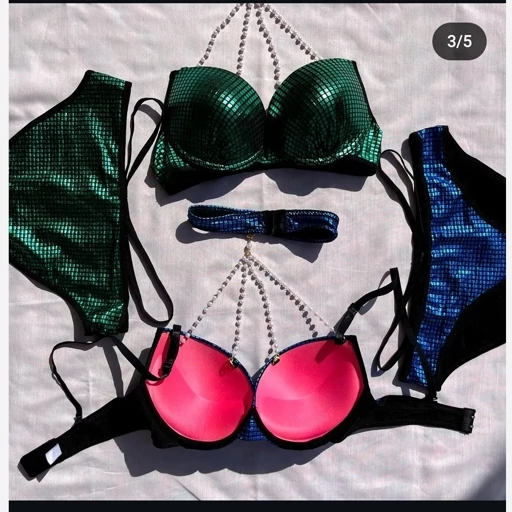 تصویر 1 از ست شورت و سوتین اسفنجی آینه ای