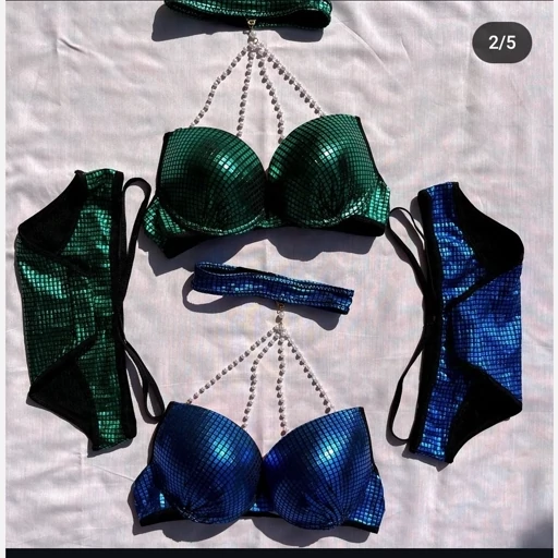 تصویر 3 از ست شورت و سوتین اسفنجی آینه ای