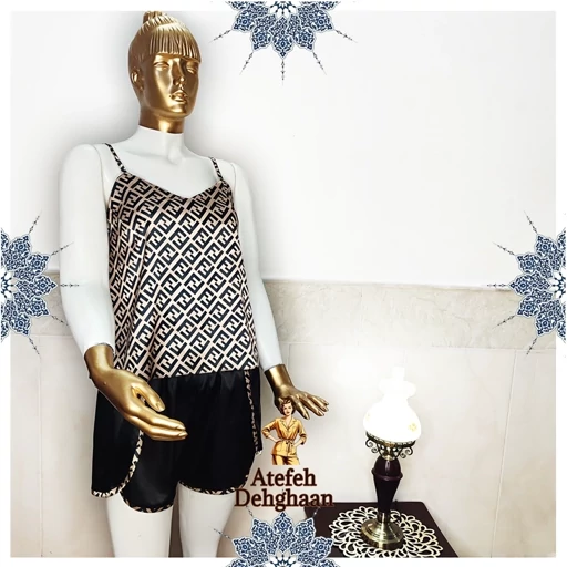 تصویر 2 از ست تاپ و شلوارک لاکچری ساتن الیکس ابریشم