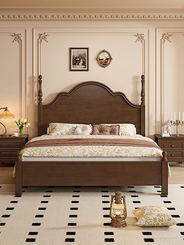 تصویر 1 از تخت خواب چوبی خراطی قیمت مناسب