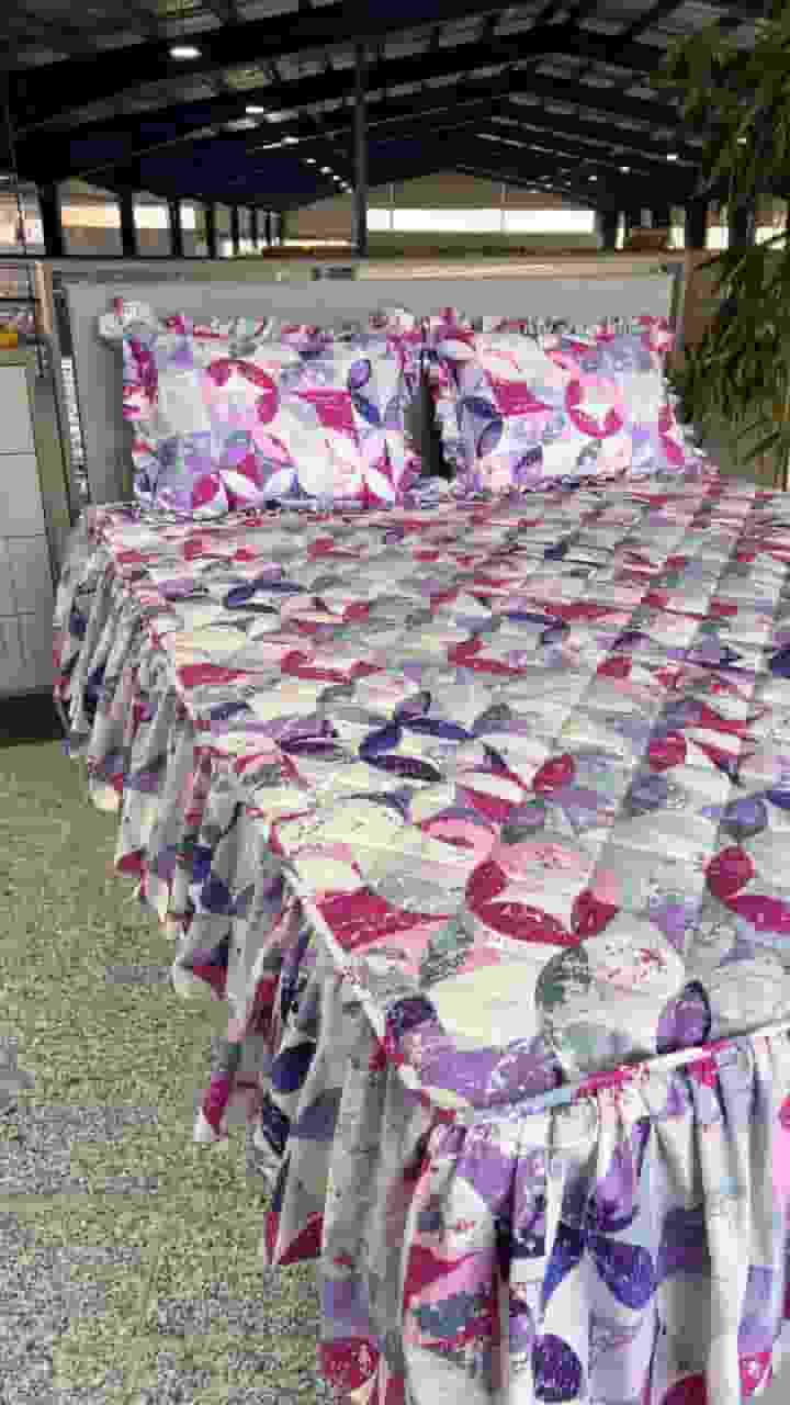 تصویر 4 از تولید و فروش عمده نیم ست رو تختی پنبه دوزی چین دار