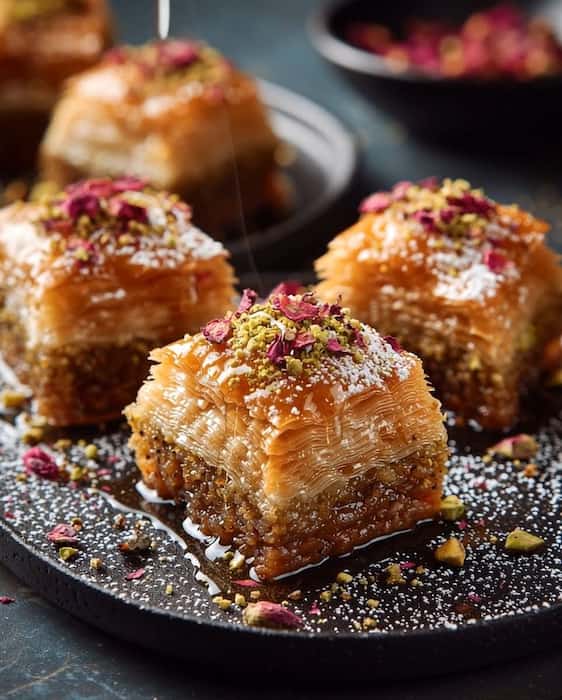 تصویر 2 از باقلوا گردویی تازه با عطر زعفران درجه یک