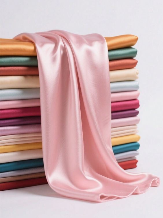 تصویر 4 از پارچه ساتن براق و لطیف مناسب لباس مجلسی و دوخت ظریف