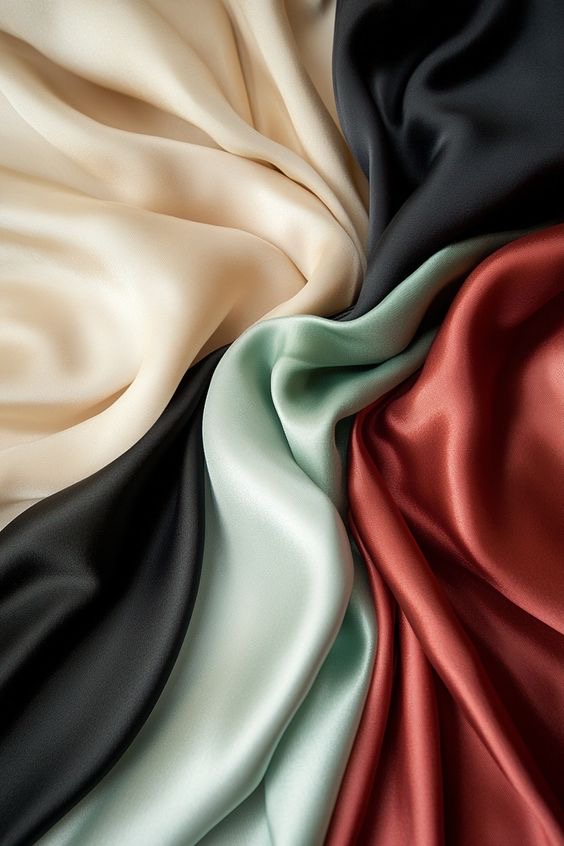 تصویر 3 از پارچه ساتن براق و لطیف مناسب لباس مجلسی و دوخت ظریف