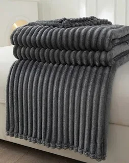 پتو مسافرتی خاکستری ضد چروک و قابل شستشو