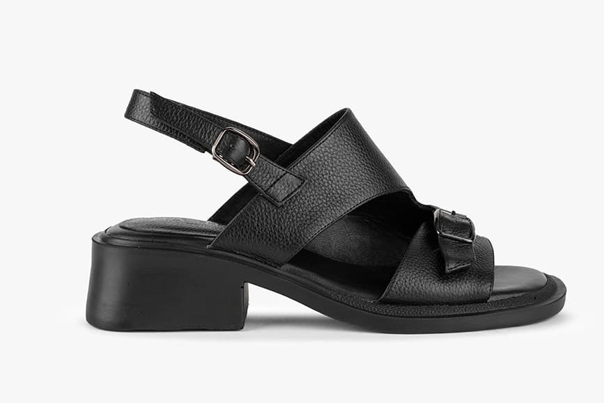 تصویر 3 از صندل زنانه چرم طبیعی با زیره مقاوم