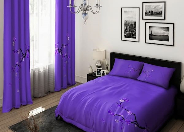 تصویر 2 از رو تختی بنفش ساده و مینیمال با کیفیت