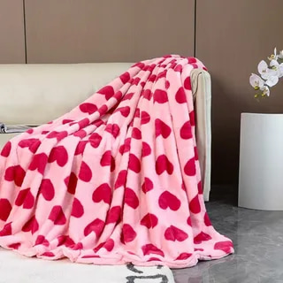 تصویر 3 از پتو مسافرتی صورتی قلبی رنگ ملایم